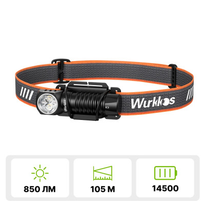 Ліхтар налобний Wurkkos HD12 Rechargeable USB-C з червоним світлом