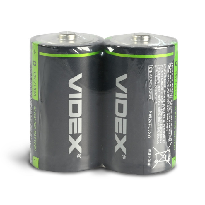 Батарейки лужні Videx LR20/D 2pcs упак
