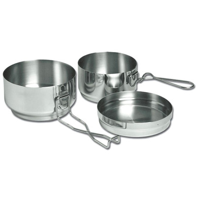 Набір туристичного посуду Alb Forming 613 Three-Piece Mess Tin Set St. Steel Crni