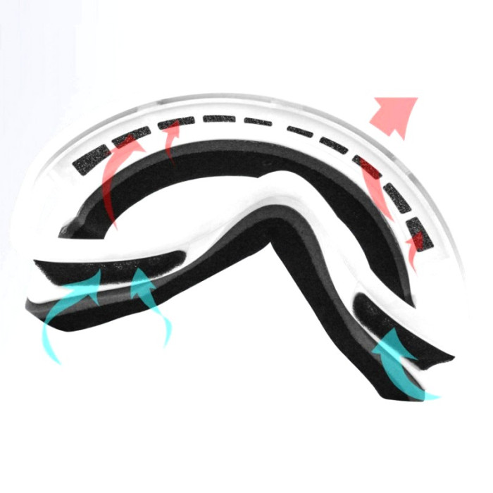 Маска для лиж і сноуборду Sposune HX043-2 Glossy White-Grey 