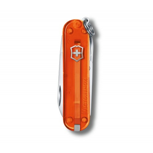 Нож-брелок Victorinox Classic SD Transparent Colors, Fire Opal (0.6223.T82G) 7 функций, 58 мм, Gift Box 