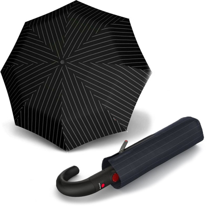 Парасолька Knirps T. 260 Crook Handle Gatsby Black Авто /складаний /8спіц /D97x33см 