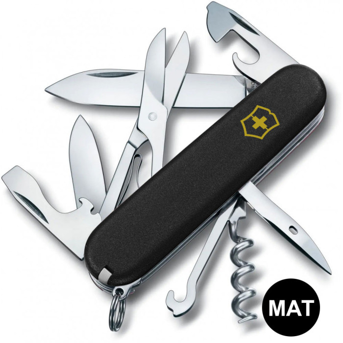 Складаний ніж Victorinox CLIMBER MAT чорний матовий лак з жовт.лого 
