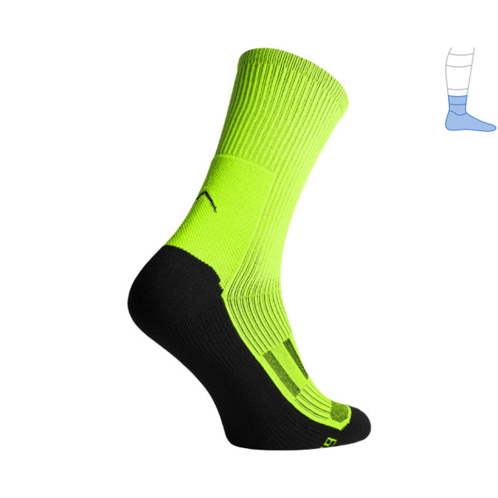 Компресійні шкарпетки захисні демісезонні Protector MidDry+ чорно-салатові M 40-43 