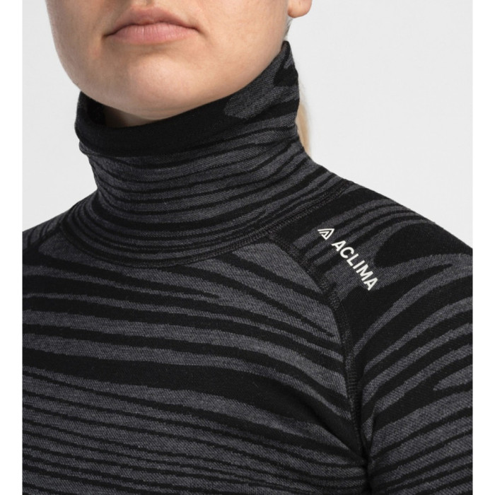 Термокофта жін. Aclima WarmWool 200 Roll Neck W's Black Motion S