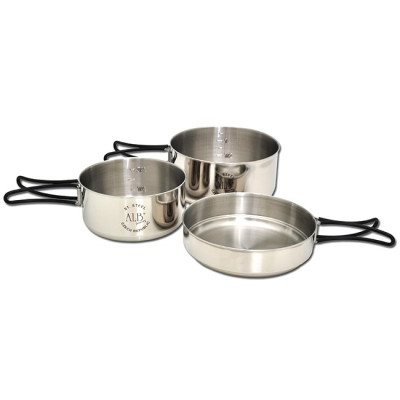 Набір туристичного посуду Alb Forming 655 Camping Set St. Steel Crni 44487 3-Pcs +