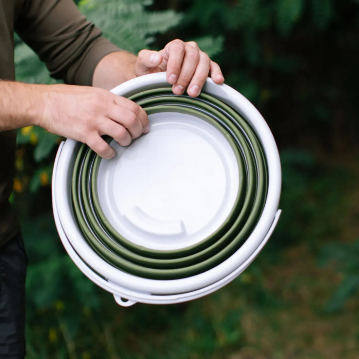 Відро Tribe Water Bucket Lid 10 л силіконове з кришкою T-FJ-0050, olive