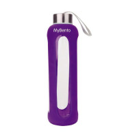 Пляшка для води Summit MyBento Eco Glass Bottle Silicone Cover фіолетова 500 мл
