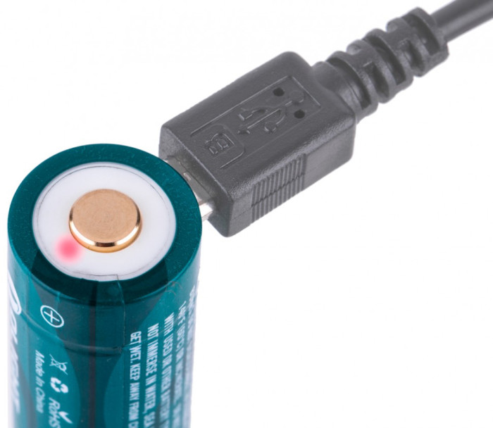 Акумулятор Olight RCR123 (16340) з зарядним портом micro-USB 