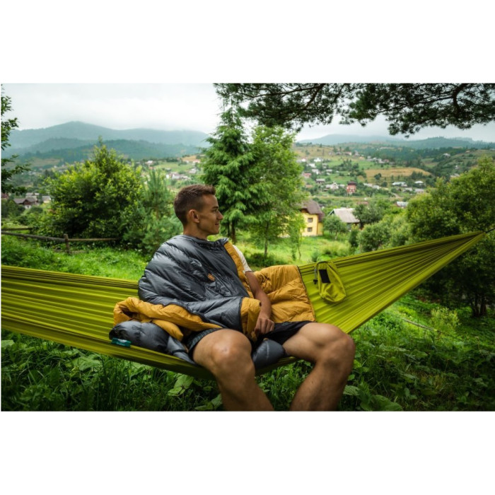 Спальник пуховий Turbat NOX 250 grey/cheddar orange - 195 см - сірий/помаранчевий 