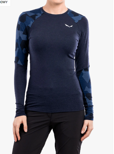 Термофутболка жіноча Salewa CRISTALLO WARM AMR - 40/34 - синя, 44/38 