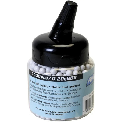 Страйкбольні кульки ASG Standard White 6 мм 0,2 г 1000 шт