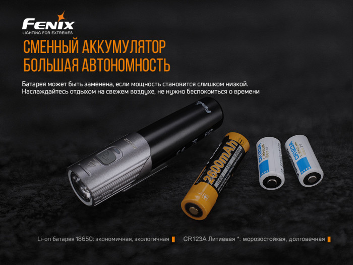 Велосипедний комплект фара Fenix BC21RV20 + шкарпетки Dexshell DS648GRY 