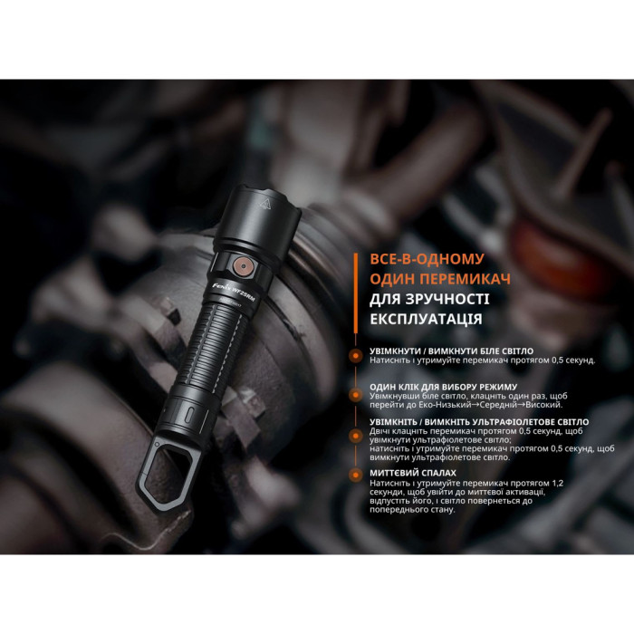 Ліхтар професійний Fenix WF25RM з магнітною зарядкою 