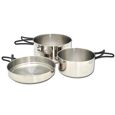 Набір туристичного посуду Alb Forming 657 Camping Set St. Steel Crni 44487 3-Pcs +