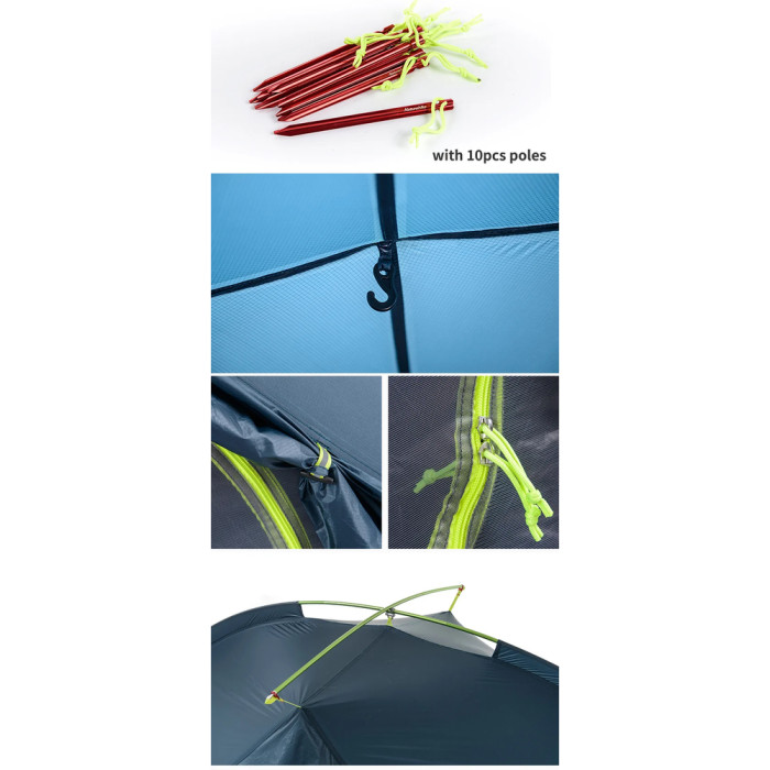 Намет двомісний Naturehike Tagar NH17T180-J, темний блакитний 