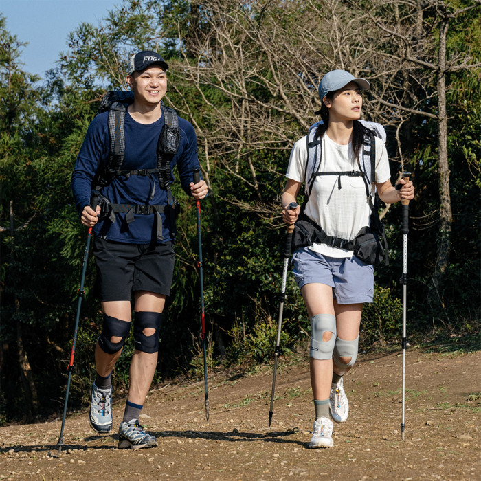Бандаж на коліно туристичний полегшений Naturehike Qingyue CNK2650DS015, S–M, чорний
