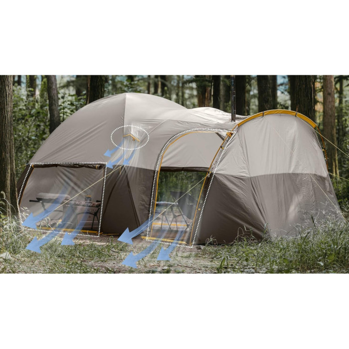 Намет шестимісний Naturehike, KOTA 6, CNK2450WS031, 75D, світло-коричневий 