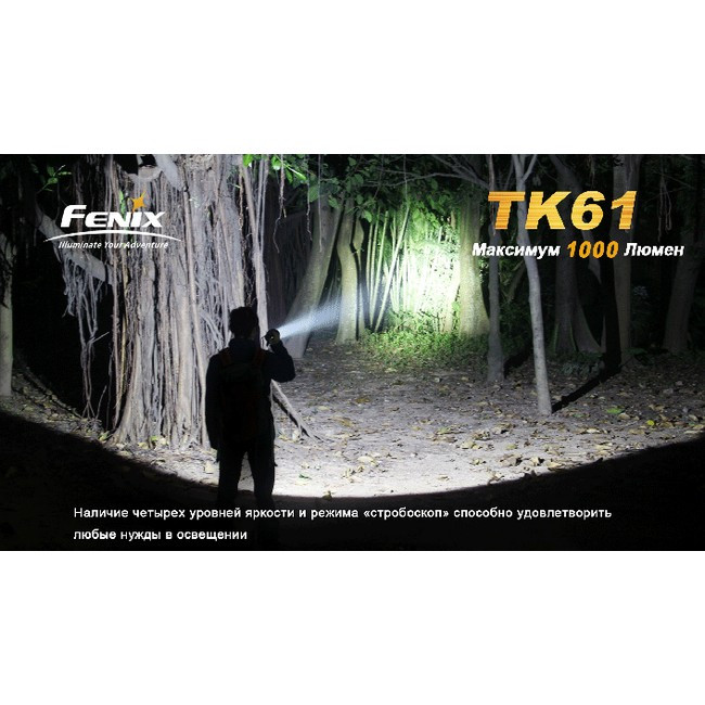 Пошуковий ліхтар Fenix TK61, сірий XM-L2 (U2) LED, 1000 люмен 