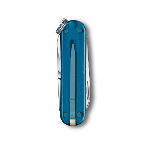 Нож-брелок Victorinox Classic SD Transparent Colors, Sky High (0.6223.T61G) 7 функций, 58 мм, Gift Box 