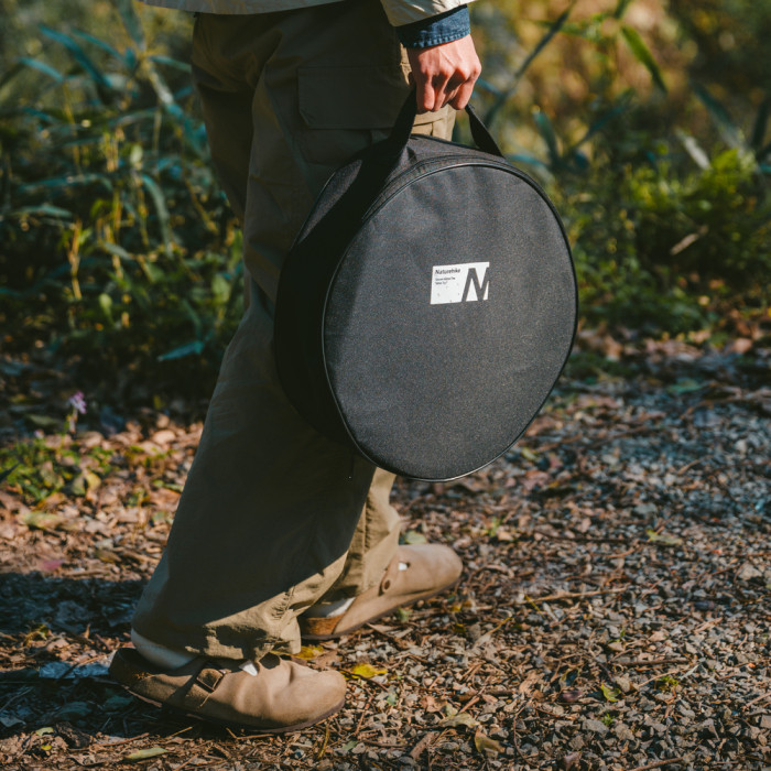 Настільна кругла піч із решіткою гриль Naturehike CNK2550CF010, 36*32.6*12 см, хромоване залізо (6977465869418) 