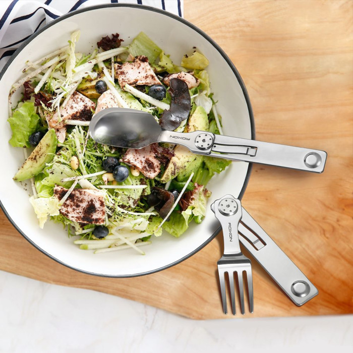 Набір столових приладів Roxon C2 2 in1 (ложка, виделка), нержавіюча сталь 