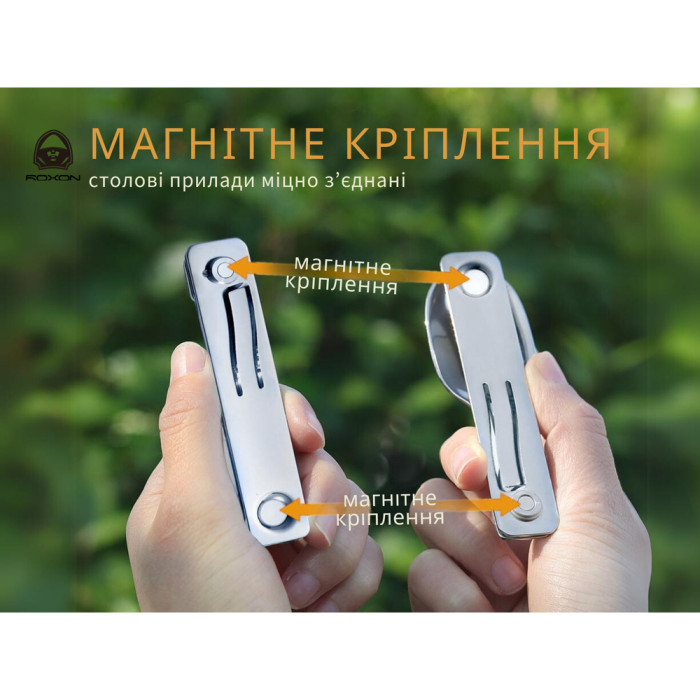 Набір столових приладів Roxon C2 2 in1 (ложка, виделка), нержавіюча сталь 
