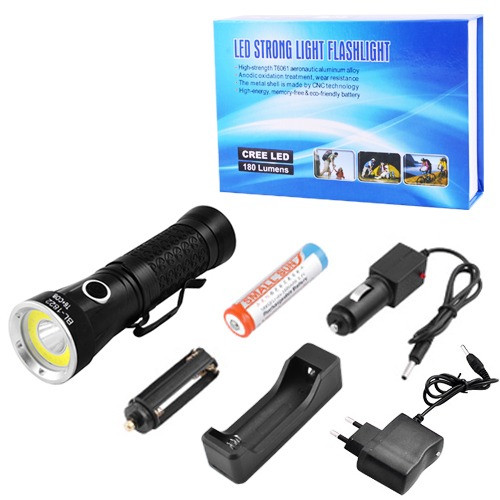 Ліхтар Police 1822-T6+COB (white+red), 1x18650/3xAAA, поворот на 90º, магніт, ЗП 220V/12V, Box 