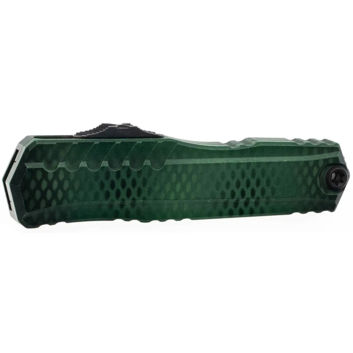 Ніж Microtech Cypher II D/E - Green X-51 Handle - Tumbled Black Blade green 
