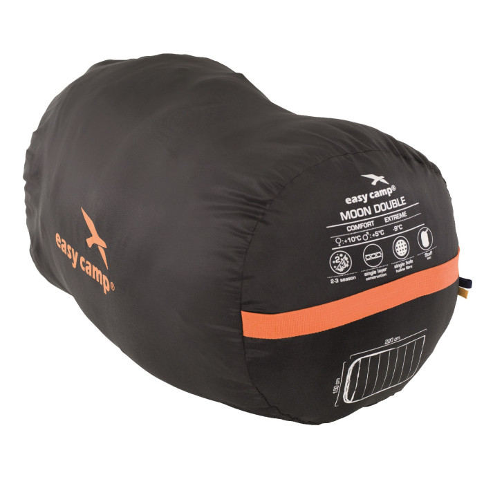 Спальний мішок Easy Camp Moon Double/+ 5°C Blue (Left) 
