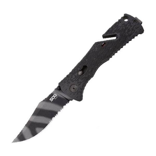 Ніж SOG Trident Black Blade полусеррейтор (TF3-BX) 