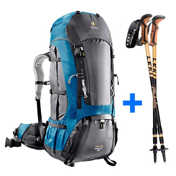 Рюкзак Deuter Aircontact SL, 60 + 10 л (+палиці LEKI anthracite-steel) 