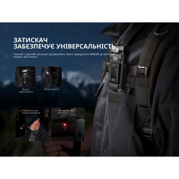 Ліхтар ручний Fenix SW05R-RED LED чорний 