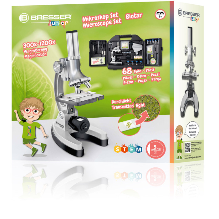 Мікроскоп Bresser Junior 300x-1200x з кейсом (8851000/14459) (914460)