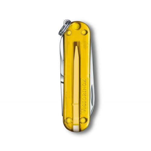 Нож-брелок Victorinox Classic SD Transparent Colors, Tuscan Sun (0.6223.T81G) 7 функций, 58 мм, Gift Box 