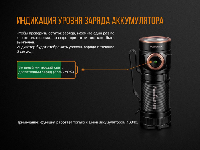 Ліхтар Fenix E18R Cree XP-L HI (подряпини на корпусі) 