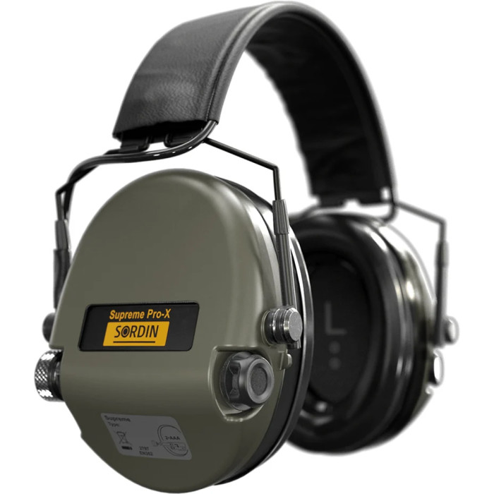 Активні навушники Sordin Supreme Pro-X SFA зі шкіряним оголів’ям. Green 