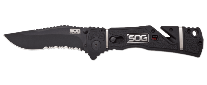Ніж SOG Trident Elite Black Blade полусеррейтор (TF106-BX) 