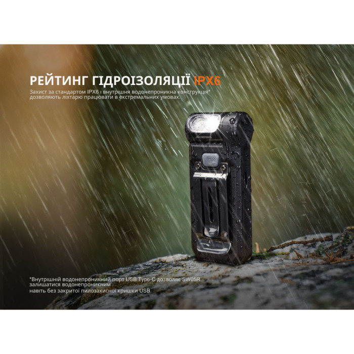 Ліхтар ручний Fenix SW05R-UV LED чорний 