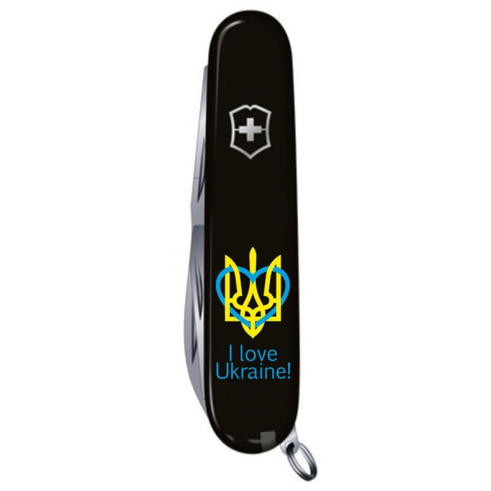 Складаний ніж Victorinox CLIMBER UKRAINE Тризуб із серцем + I love Ukraine 1.3703.3_T1310u 