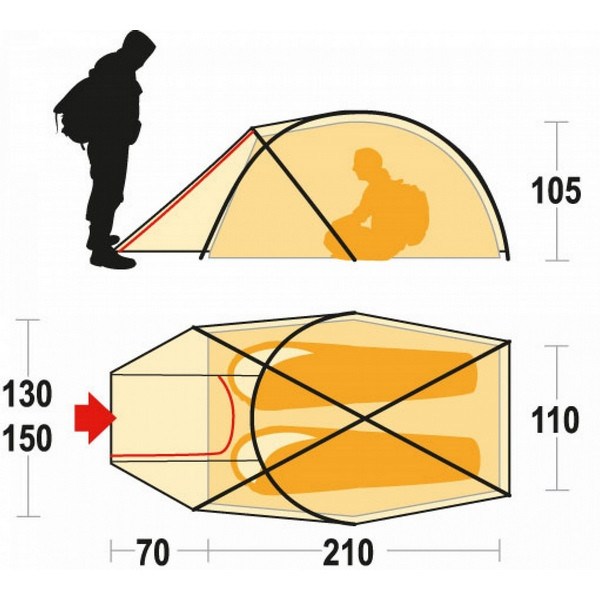 Намет Ferrino Pilier 2 (8000) Помаранчевий 