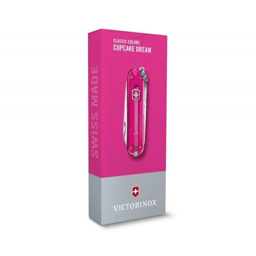 Нож-брелок Victorinox Classic SD Transparent Colors,Cupcake Dream (0.6223.T5G) 7 функций, 58 мм, Gift Box 