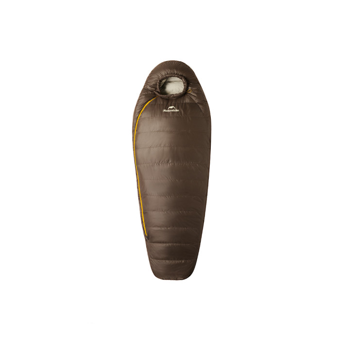 Спальник з натуральним пухом Naturehike Snowbird CNK2550WS014, p-р L, темно-коричневий 400 г 