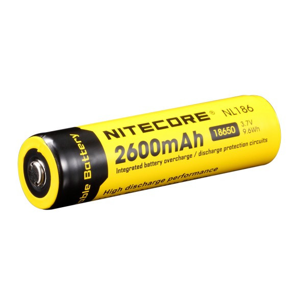 Акумулятор літієвий 18650 Li-Ion Nitecore NL1826 3.7V (2600mAh), захищений 