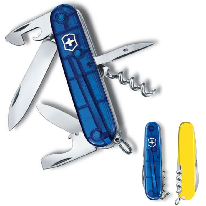 Ніж Victorinox Spartan Ukraine 91мм/12функ/син.прозор-жовт 