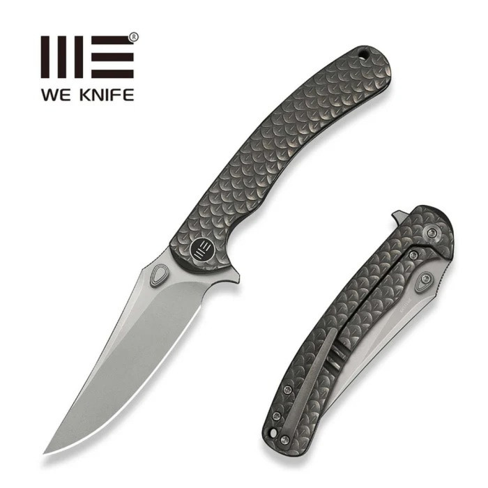 Ніж складаний туристичний Weknife Dracarys, (9.1 см) Böhler M390 / титан 6AL4V сірий 