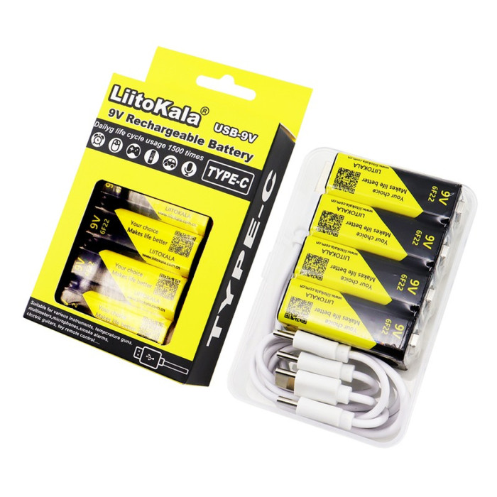 Акумулятор LiitoKala Lii-USB-9V type-C 1100mah 