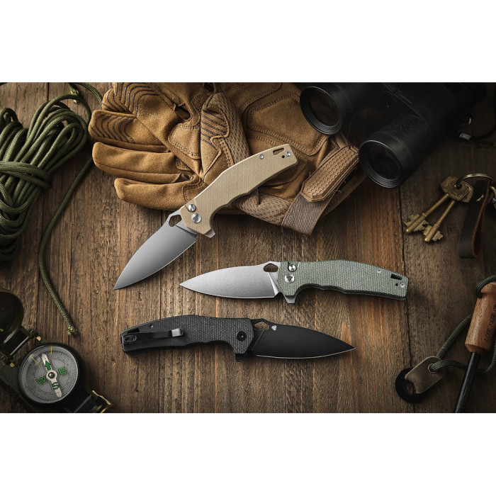 Ніж Trivisa Corvus-04B, 14C28N, Мікарта, Чорний (TY20-BM-14)