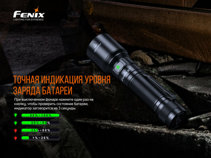 Ліхтар ручний Fenix C7 (Відкрита упаковка / сколи і потертості / відновлення міжконтактних з'єднань) 