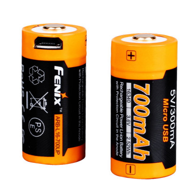 Акумулятор 16340 Fenix 700 UP mAh Li-ion micro usb зарядка